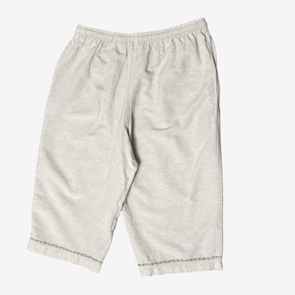 Lemon Grass Pants Capri Size Large Beige Cotton Blend Pull On Pockets Boho - Picture 2 of 12